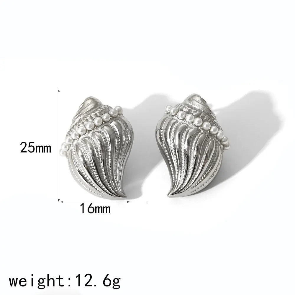 1 paire de boucles d'oreilles à tige géométriques en acier inoxydable plaqué or 18 carats pour femmes, série simple, motif vacances h5 Image2